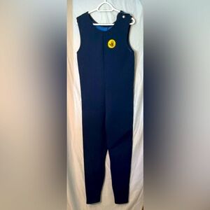Navy One-Piece Wetsuit Coverall with Yellow Body Glove Patch XL